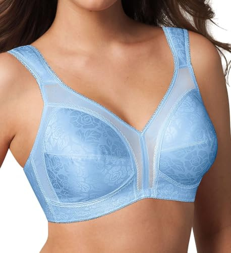 PLAYTEX Womens 18 Hour Comfort-strap Wireless Bra, Full-coverage With 4-way Trusupport, Single & 2-pack Bras, Zen Blue, 44D US