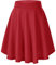 Urbancoco Damen Mädchen Basic Solid vielseitige dehnbaren informell Mini Skater Rock (S, rot-lange)
