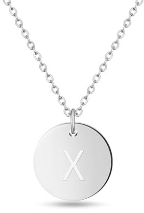Initialen Halskette Frauen Mädchen mit Gravur X Xenia Xena Xenja Xaveria Ximena Xin Xara Xenija Xenya Xiao Xandra Xezal Xi Xuan Xaver Xavier Xander - Valentinstag-Geschenk für Sie und Ihn