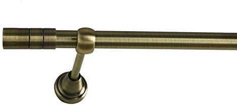 Sento 19mm Metall Gardinenstange Vorhangstange 1-läufig Messing Antik Classic Gaja 360 cm