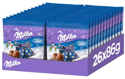 Milka Weihnachtskugeln – Alpenmilch Schokolade – einzeln verpackte Bonbons für die Weihnachtszeit – 86g