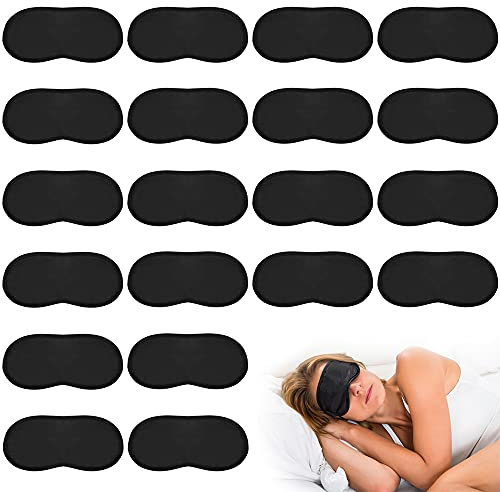 Schlafmaske 30Pcs Augenmaske Seiden Schlafmaske Augenbinde für Damen Herren, Tragbare Schlafbrille mit Gummibänder für Reisen Schichtarbeit(Schwarz)