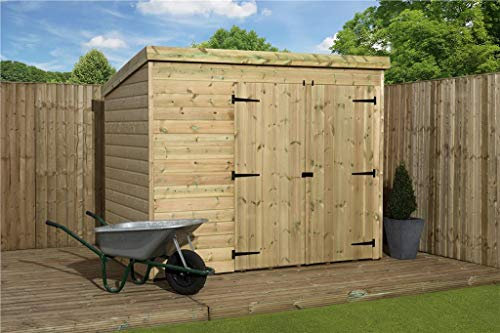 Empire 4000 Pent Garden Shed 7X3 SHIPLAP PRESSURE TREATED T&G DOUBLE DOOR RIGHT
