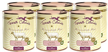 Terra Canis Lamm, Zucchini, Hirse & Dill - Classic Nassfutter, 6x800g I Premium Hundefutter in 100% Lebensmittelqualität Aller Rohstoffe I Reichhaltig & gesund, allergen- & getreidearm, glutenfrei