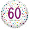 Amscan 4201601 - Standard Folienballon Konfetti 60 Happy Birthday, 43 cm, Geburtstag, Dekoration, Heliumballon