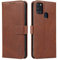 LOLFZ Wallet Case for Samsung Galaxy A21S, Vintage Leather Book Case with Card Holder Kickstand Magnetic Closure Flip Case Cover for Samsung Galaxy A21S - Coffee Brown