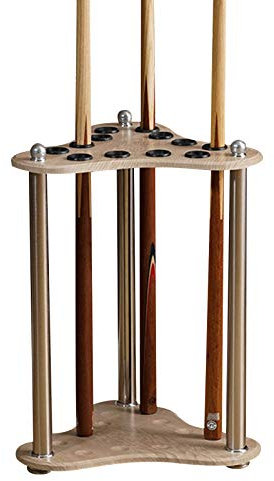 LIUD Support De Queue De Billard Triangle Porte Queue Billard Sol 12 Trous Support Queue De Billard Tube De Support en Acier Inoxydable Structure Stable pour Bars De Piscine Clubs