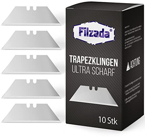 Filzada® 10x PROFI lames trapèzes pour cutters - 0,5 x 0,5 mm - Lames de rechange ultra coupantes aussi pour cutters