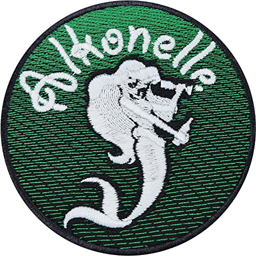 Aufbügler ALKONELLE Meerjungfrau Patch zum annähen | Arielle mit Flasche Aufnäher Junggesellenabschied JGA Hochzeit Team Braut Prinzessinnen Alkohol Geschenk Frauen Bügelbild 80x80mm