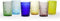 H&H Set 6 Bicchieri, Fiesole, Vetro Colorato, Assortiti, 26 cl