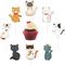 32 stücke Süß Katze Kuchendeckel Cupcake Topper, Kätzchen Cartoon Cake Topper Cupcake Dekoration Dessert Picks für baby Kinder Geburtstag Party unter Fans Geburtstagsparty Haustier Themenparty