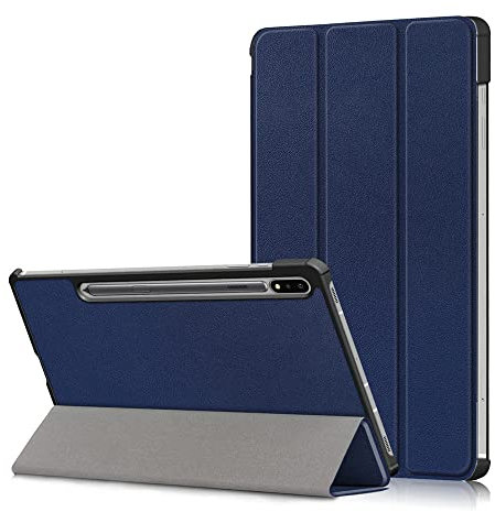 Kepuch Custer Cover per Samsung Galaxy Tab S8 5G 11 SM-X700 SM-X706,S7 SM-T870 SM-T875,PU-Pelle Case Custodia per Samsung Galaxy Tab S8 5G 11 SM-X700 SM-X706,S7 SM-T870 SM-T875 - Blu