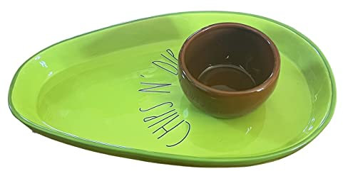 Rae Dunn Artisan Collection by Magenta Avocado geformte Chips N' Dip Teller