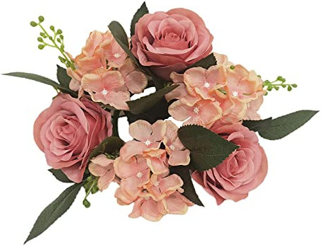 Harilla Mini Osterkranz Kerzenringe Künstliche Kränze Kerzenringe Kränze Kleine Boho Kranz Stumpenkerzenhalter für Haustür Hochzeit Mittelstücke Home Party Tischdekoration, ROSA