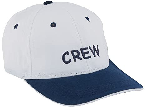 Sea-Club Cap - Crew Mütze Baumwolle weiß/Marine Maritime Dekoration
