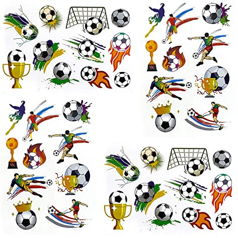Oblique Unique® Fussball Tattoo Set 42 Stück Farbenfrohe Temporäre Tattoos zum Spielen Spielspass für Kinder Jungs zum Kindergeburtstag als Mitgebsel