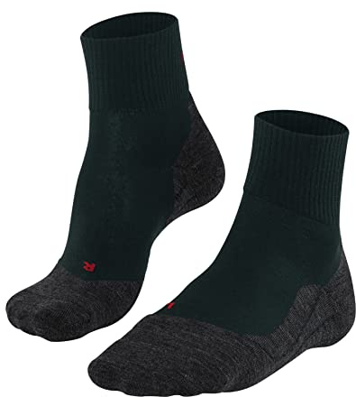 FALKE Herren Wandersocken TK5 Wander Wool Short M SSO Wolle antiblasen dünn 1 Paar, Grün (Holly 7385), 39-41
