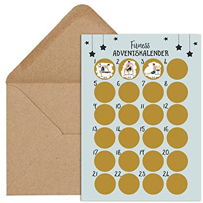 Nastami Postkarte zum RUBBELN Adventskalender zum RUBBELN (Fitness Männer)