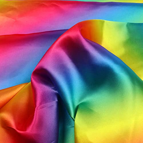 YYCRAFT Charmeuse Braut-Satin-Stoff von The Yard, 157 cm breit (Regenbogen, 4,5 m)