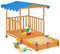 APCSA Sandkästen - Outdoor Spielgeräte Kinder Spielhaus mit Sandkasten Tannenholz Blau UV50