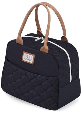 Lekespring Sac Isotherme Repas 9L, Sac à Lunch Imperméable Portable pour Bureau, Travail, Déjeuner, Étudiants - Homme et Femme - Noir