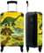 NoBoringSuitcases.com® Kinderkoffer Kinder Koffer Jungs Trolley Handgepäck Carry on Luggage Geschenke - Dino - Illustration - Gelb - Koffer Kinder Jungen, 55x40x20