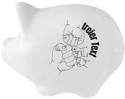 Sparschwein groß XXL aus Keramik Personalisierte mit Namen ohne öffnung für Mädchen und Jungen für Kinder und Erwachsene Kindersparschwein Spardose handgemalt