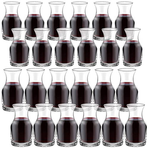 Irenare 24 Pack Mini Wine Carafe Single Serving Glass Wine Decanter