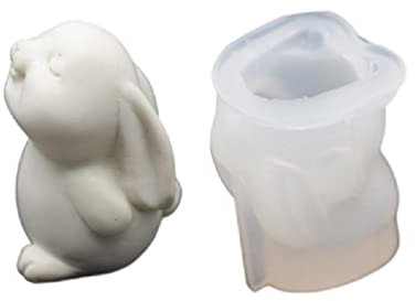 WaTudouYe Schielende Hasen-Kerzenformen, Osterhasen, Aromatherapie, Silikonformen, Osterhasen, Duftkerzenform, DIY-Werkzeug, Aromatherapie-Form