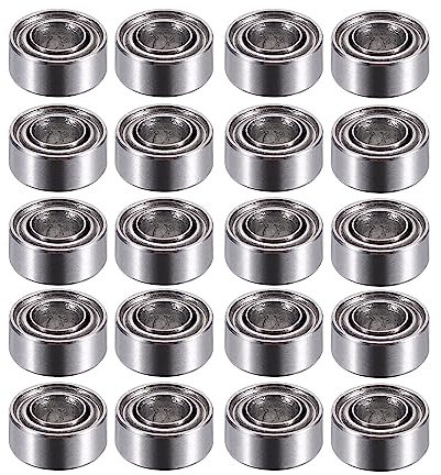 A ABSOPRO 20 Stück Rillenkugellager Rillen Kugellager Ersatz 683ZZ 3x7x3mm Silberton