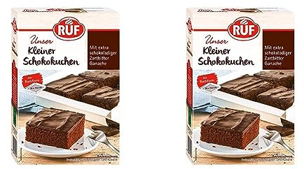 RUF Kleiner Schokokuchen, Backmischung für einen Mini-Schoko-Kuchen mit Schoko-Sahne-Creme, schokoladiger Zartbitter Ganache, inklusive Kuchenform, 1x270g (Packung mit 2)