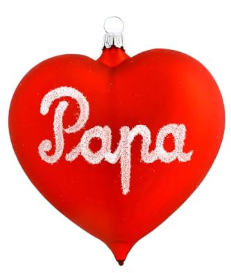 HAMBURGER WEIHNACHTSKONTOR® - Christbaumschmuck Herz Papa rot