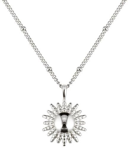 BONNYBIRD® Kette Sonne Silber - Sonne Anhänger Silber Damen Halskette Sonne Kette Damen Silber Edelstahlkette Damen Anhänger Sonne Silberkette Damen Sun