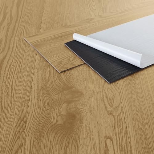 ML-Design Pavimento in PVC 91,5 x 15,3 cm x 2 mm Naturale Piastrelle 2 mm 11,15 m² 80 Listoni Pavimento in Vinile Aspetto Legno di Rovere Impermeabile Mattonelle Autoadesive Pavimenti Antiscivolo