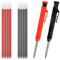 2 Tischler Bleistifte Set,Handwerker Bleistift, 2.8mm Minen,Solide Zimmermannsbleistifte mit Spitzer und Minen,Druckbleistift Marker,für Holzbearbeitung, Baustelle,DIY Schreinerei (Schwarz+Rot)