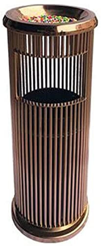 Boîte à Ordures Poubelle Poubelle en Acier Inoxydable avec Baril Intérieur Debout Cendrier Seau Poubelle Hôtel Salle De Bain Extérieur Bureau Bac De Recyclage Corbeille à Papier (Color : D-Rose Gold