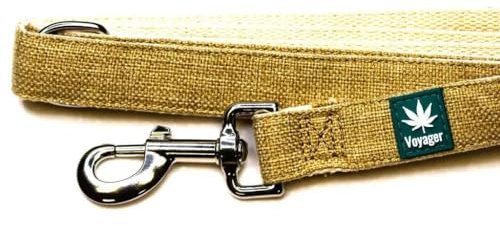 Voyager Hanf-Hundeleine, natürlich, hergestellt aus hochwertigem, starkem Hanfmaterial, bequeme und sichere Passform, perfekte Wahl für zuverlässige und bequeme Hundeausflüge, 122 cm Länge