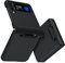DOMAVER Case for Samsung Galaxy Z Flip3/Flip4 5G, Slim Fit with Zipper Protection, Thin TPU Anti-Slip Silicone Protective Phone Cover, Black