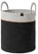 La Jolíe Muse Large Storage Basket - Cotton Rope Laundry Basket with Handle for Diaper Blanket Toy Towel Woven Laundry Basket Home Decor, Pewter Black-M