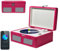 Kocusu Portable CD Player with Speakers,Retro CD Player with Remote Control Support AUX,USB,AUX, Bluetooth, Rechargeable for Home,Working,Travel,Study (Pink)