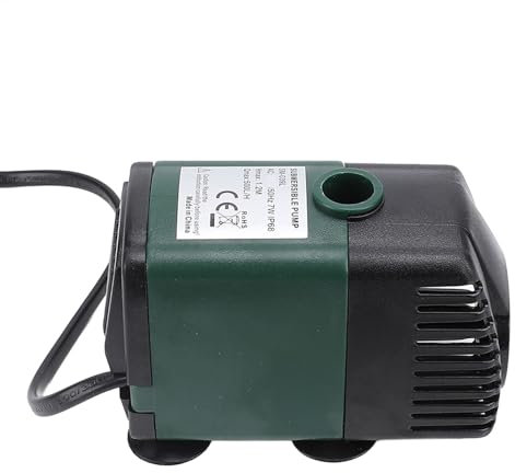 Pompe à Eau de Fontaine Submersible Extérieure, Débit Réglable 500 L/H, Protection IP68, Pompe à Eau de Fontaine Submersible Facile à Nettoyer avec Ventouses pour Bassin (Plug UE 220V)