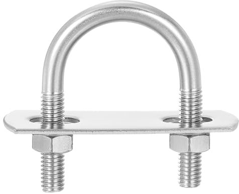 QUARKZMAN Boulons en U Ronds, 8 Ensembles 27mm(1.06) Largeur Intérieure 47mm Longueur M6 Boulon de Serrage en U en Acier Inoxydable 304 avec Écrous et Plaques, pour Remorque de Bateau