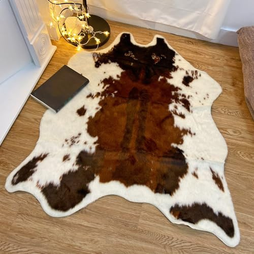 Cooalinar Teppich Aus Rindsleder,Teppich Mit Zebramuster,Kuhfell Teppich,Kunstfaser Teppich Rinderfell,Kuhfell Teppich Kunstfell,Teppich Aus Kunsttierfell,Kunstfell-Rindsleder-Print,FüR Zuhause