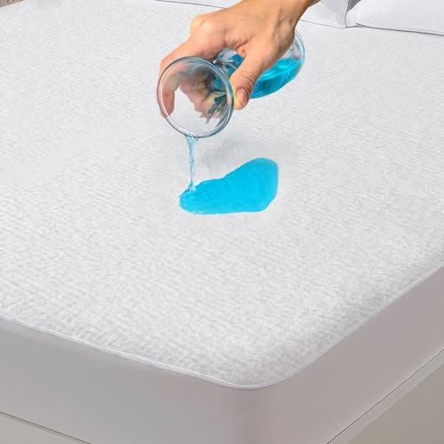 Flowen Protège Matelas 90x190 cm Alèse Impermeable Drap Housse en Coton et Microfibre Protection Lit pour Adulte et Bebe pour Incontinence Anti-Acarien Couvre-Matelas Pipi Lavable en Machine