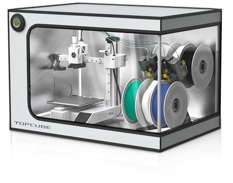 TOPCUBE 3D Printer Enclosure for Bambu Lab A1 Mini Combo, Large Transparent Window Enclosure with LED Light, Fireproof Dustproof Noise Reduction Constant Temperature 3D Printer Cover, 735x495x495MM
