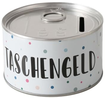 Boltze Home Spardose Sparschwein Metall mit Schriftzug Taschengeld - Geldgeschenk Geschenkidee Sparbüchse Geldspardose 8,5 x 5 cm