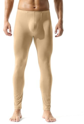 QiaTi Herren Tight Lange Unterwäsche Sexy Lange Hosen Sexy Enge Unterwäsche Weiche Kompression Unterwäsche Lange Leggings Hosen für Männer