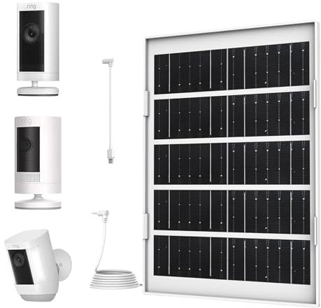 Ringcam Solar Panel Charger 4W, USB-C & DC Adapter Compatible with Ring Outdoor Cam (Stick Up Cam), Outdoor Cam Plus, Stick Up Cam Pro, Ring Spotlight Cam Plus,Spotlight Cam Pro– 13ft Long Cable