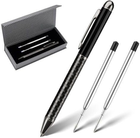 Lindahandel Kugelschreiber,Stift 1 Set,Ballpoint Pen,Ergonomische Schreibstifte Set mit Grau Mantel,Drehkugelschreiber,Schwarz Kugelschreiber mit Blau Mine