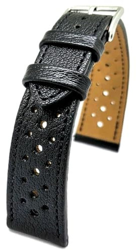 Fluco Uhrenarmband Racing Montana 20mm Schwarz sehr weich, made in Germany